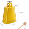 [available on Amazon]Vangoa 6 Inch Cow Bell With Mallet Beater Sticks Gold