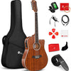 [available on Amazon]Vangoa VGE12-3 12 String Acoustic-electric Guitar Dreadnought Cutaway Sapele Body Natural Gloss