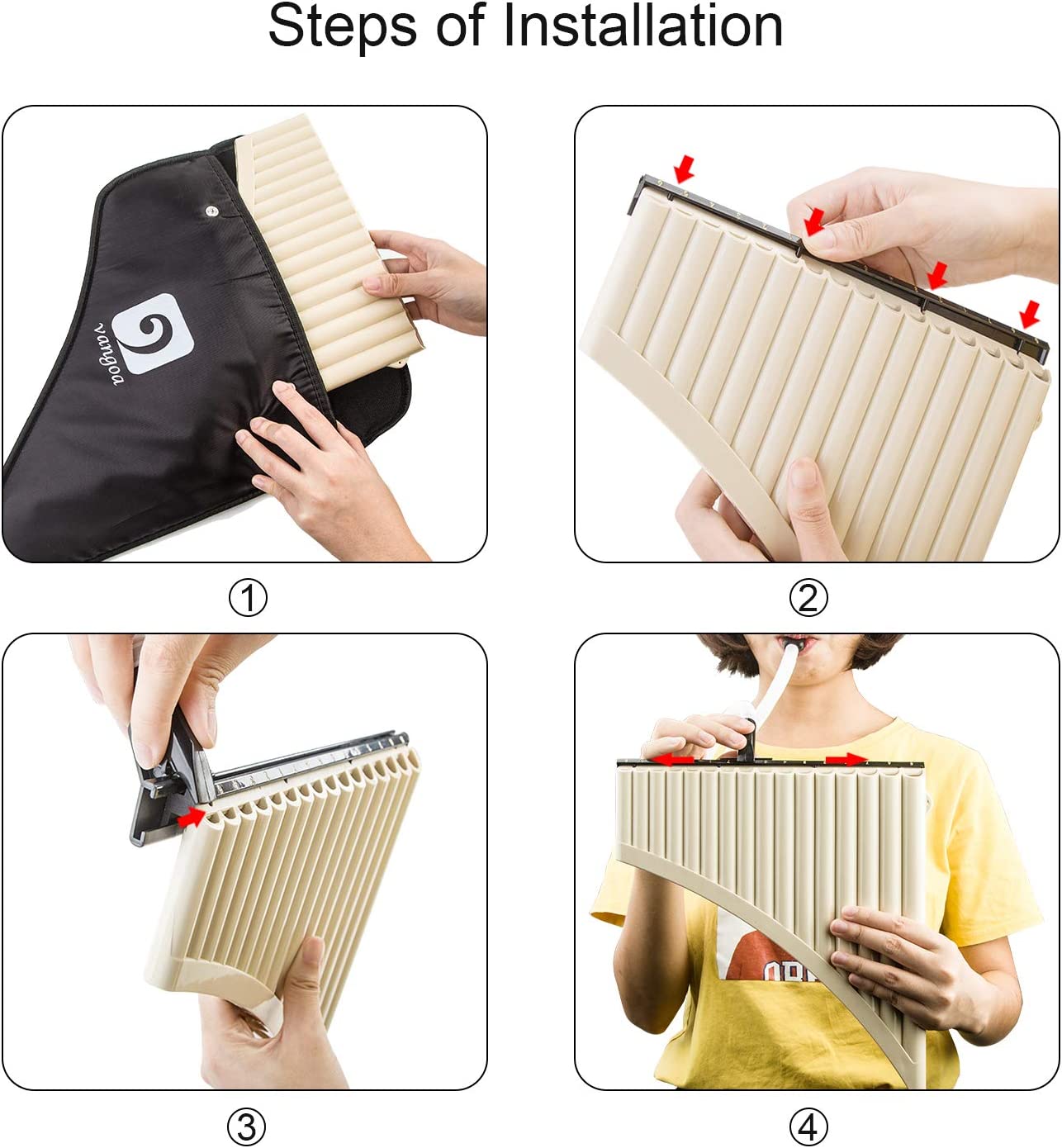 Vangoa Pan Flute 16 Pipes Key of C for Beginners