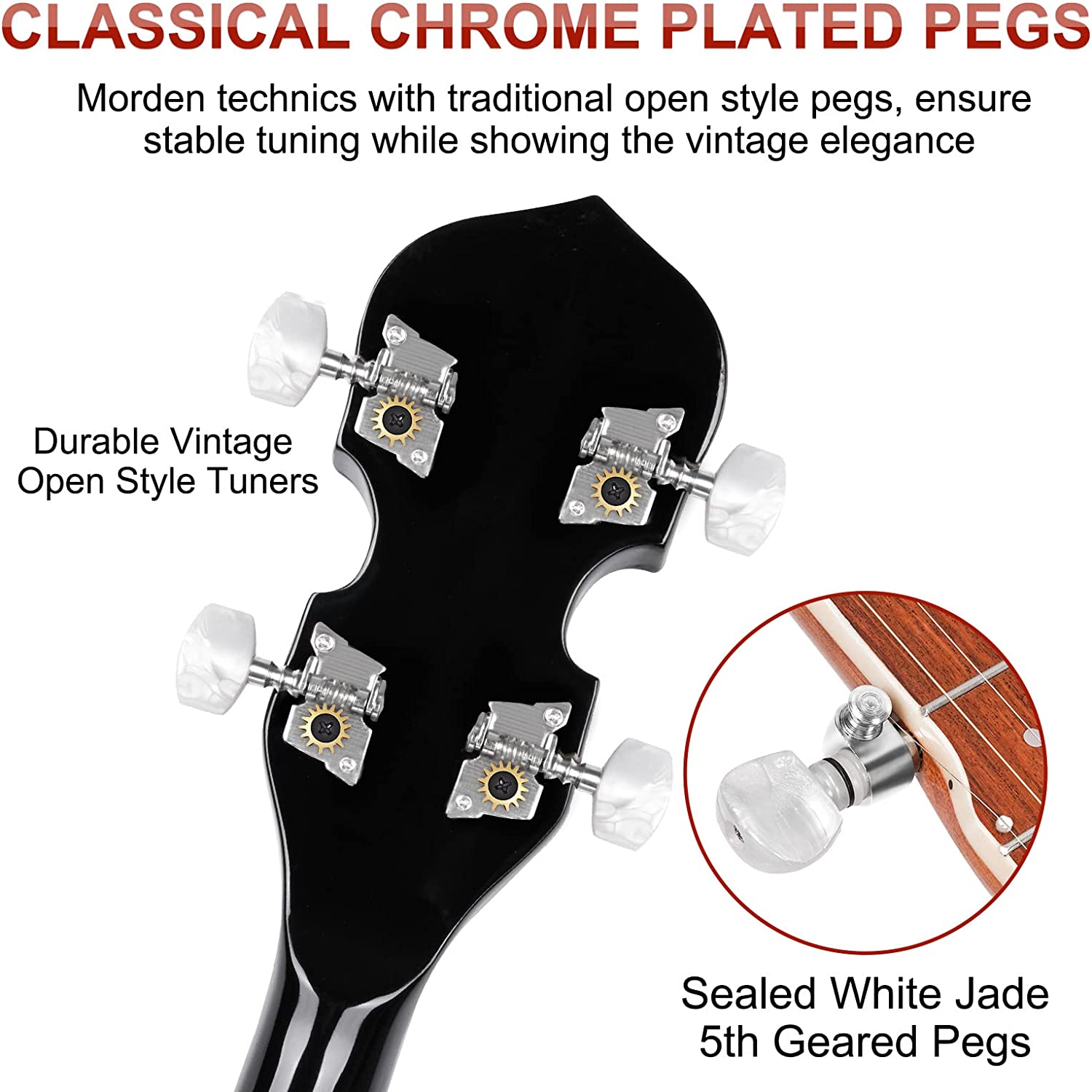 Vangoa Banjo 5 String Beginner Full Size Kit