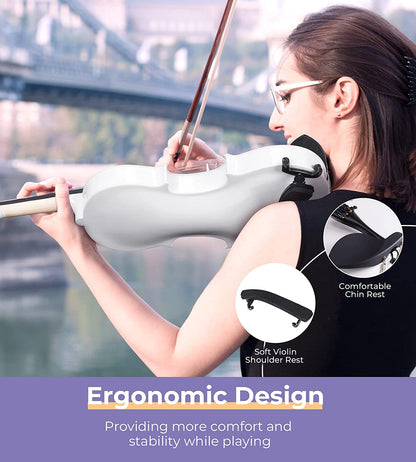 Vangoa White Acoustic Violin Set 4/4 Full Size