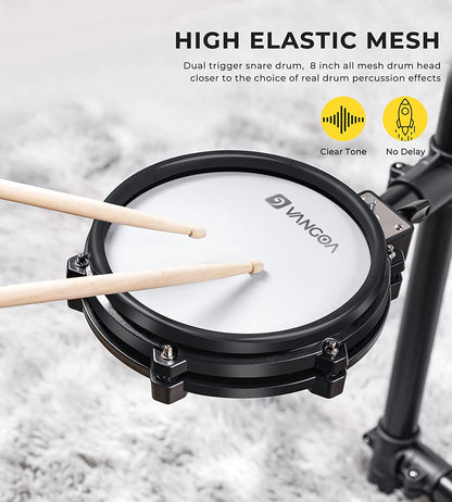 Vangoa VED-A200 8 Piece Electronic Drum Set for Beginner with 480 Sounds