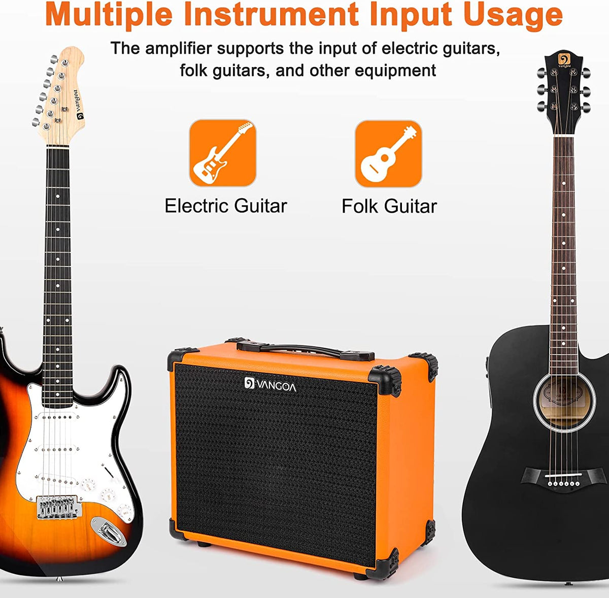 Vangoa Electric Guitar Amp 15W Orange