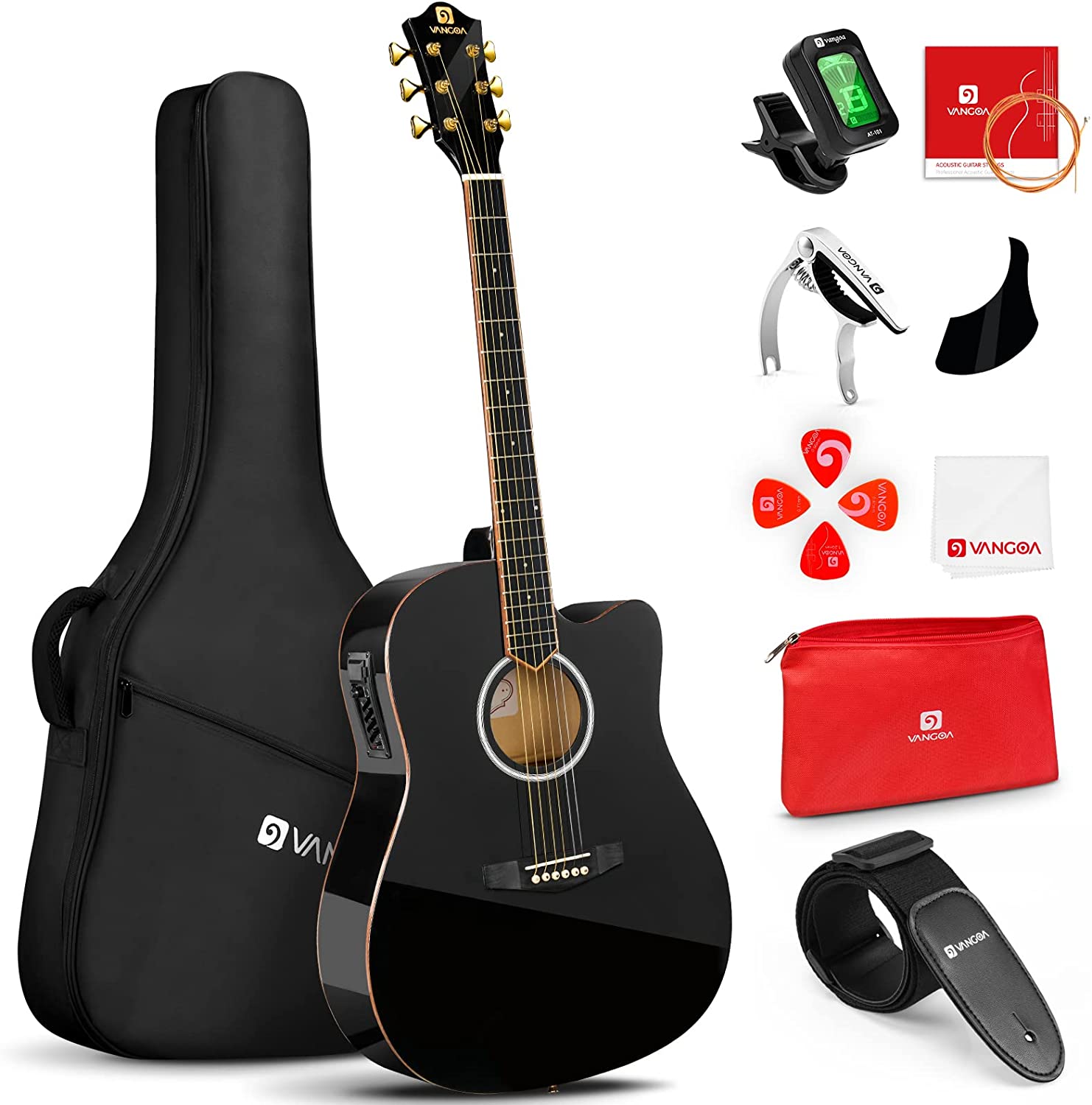 available on Amazon Vangoa Acoustic Electric Guitar 41 Inch Full Size