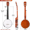[🇺🇸🇨🇦]Vangoa Mini Banjo 5 String 26 Inch Travel Set for Kids Teens Youth Adults