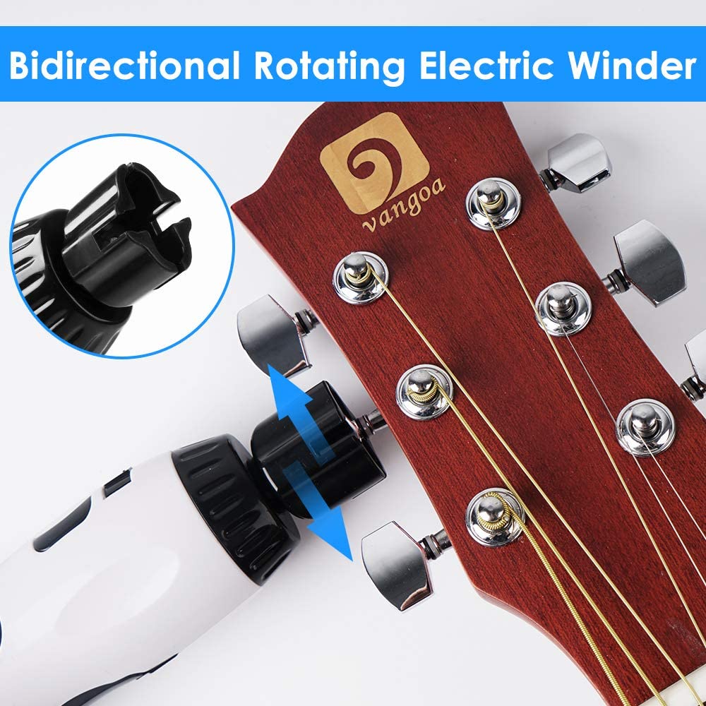 Vangoa Electric String Winder Cutter and Bridge Pin Puller, 3 in 1 Electric Restringing Tool Rechargeable for Guitars Bass Banjo