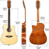 [available on Amazon]Vangoa 12 String Acoustic Electric Guitar Natural