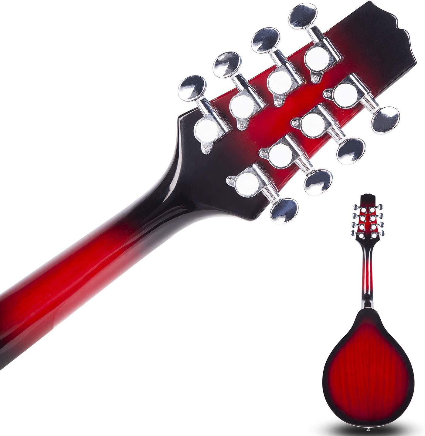 Vangoa VMD40CE-RE Acoustic Electric Mandolin 8 Strings Mahogany Red Sunburst