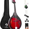 [🇺🇸🇨🇦]Vangoa A Style Acoustic Electric Mandolin Musical Instrument 8 String Red Sunburst