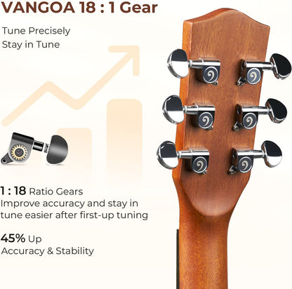 Vangoa VG-1 Matte Acoustic Guitar 41 Inch Right Hand Natural
