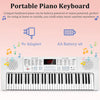 [🇺🇸🇨🇦🇬🇧]Vangoa VGK611 Piano Keyboard with Mini Lighted Keys for Beginner Kids Boy Girl White