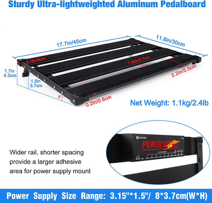 Vangoa Basic VPB30 Gitarren-Pedalboard mit Tragetasche, Aluminiumlegierung, ultradünn, 1,1 kg 