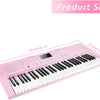 [ON SALE@🇩🇪🇫🇷🇮🇹🇪🇸]Vangoa Klaviertastatur 61 Mini Tasten Tragbare Elektronische Klaviertastatur, Klavier Keyboard Kinder mit Ständer & Mikrofon für Anfänger Jungen und Mädchen, Rosa