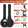 [🇺🇸🇨🇦]Vangoa VBJ-4E Acoustic Electric Banjo 5 String Full Size 24 Brackets with Geared 5th Pegs for Beginners Adults