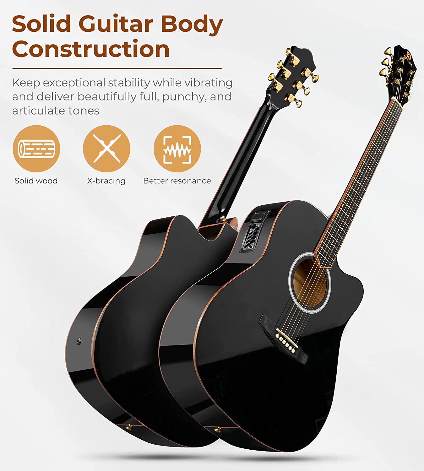 available on Amazon Vangoa Acoustic Electric Guitar 41 Inch Full Size
