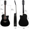 [available on Amazon]Vangoa VGE12-2 12 String Guitar, Acoustic Electric Cutaway Guitar, Black