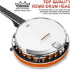 [🇺🇸🇨🇦]Vangoa VBJ-4E Acoustic Electric Banjo 5 String Full Size 24 Brackets with Geared 5th Pegs for Beginners Adults