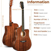 [available on Amazon]Vangoa VG-1 Brown Acoustic Guitar 41 Inch Full Size Glossy Sapele