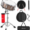 [available on Amazon]Vangoa Student Snare Drum Set with Stand Brown 14"X 5.5"