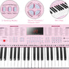 Vangoa VGK610 Piano Keyboard 61 Mini Keys Pink