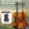 [🇺🇸]Vangoa VA200 Solid Wood Violin, 1/2 Full Size, Unique Flamed Maple Back