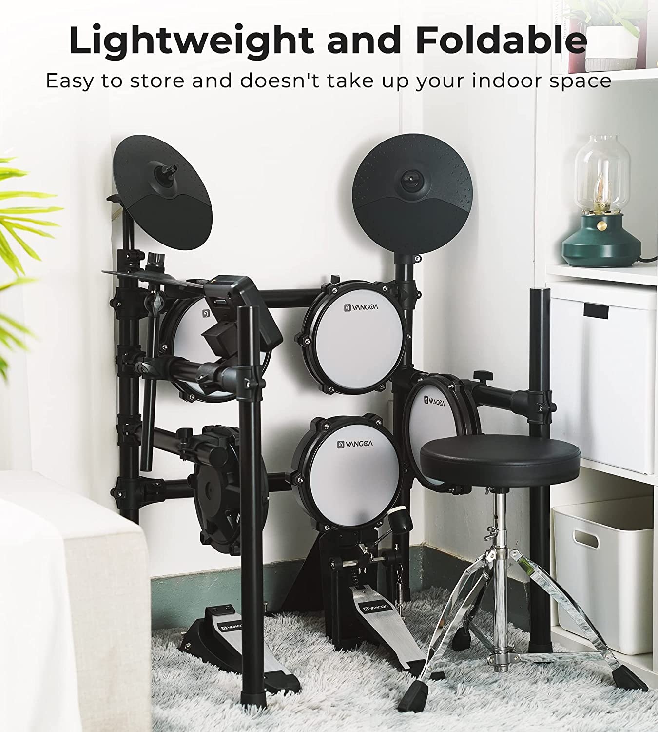 Vangoa VED-A200 8 Piece Electronic Drum Set for Beginner with 480 Sounds