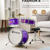 [🇺🇸]Vangoa 3-Piece 14 Inch Drum Kit Purple, Age 3-7