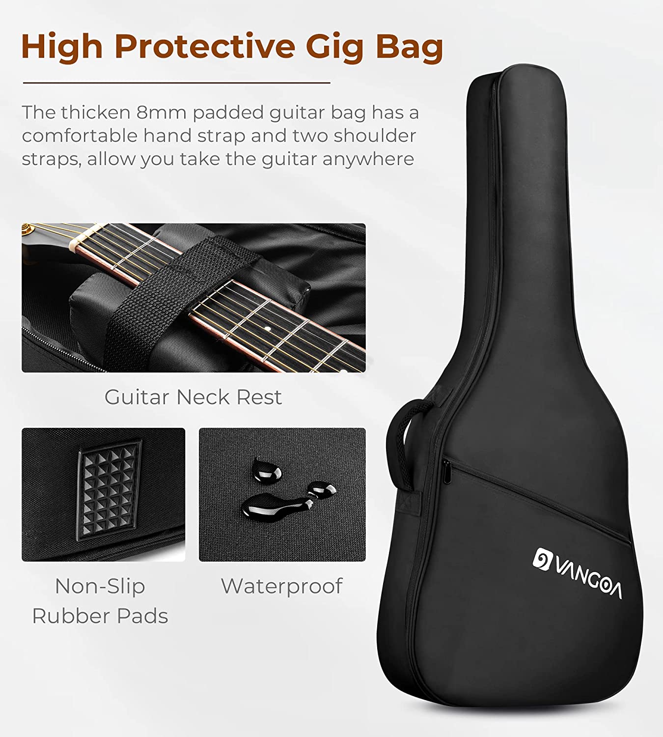 Vangoa Acoustic Guitar Full Size Red