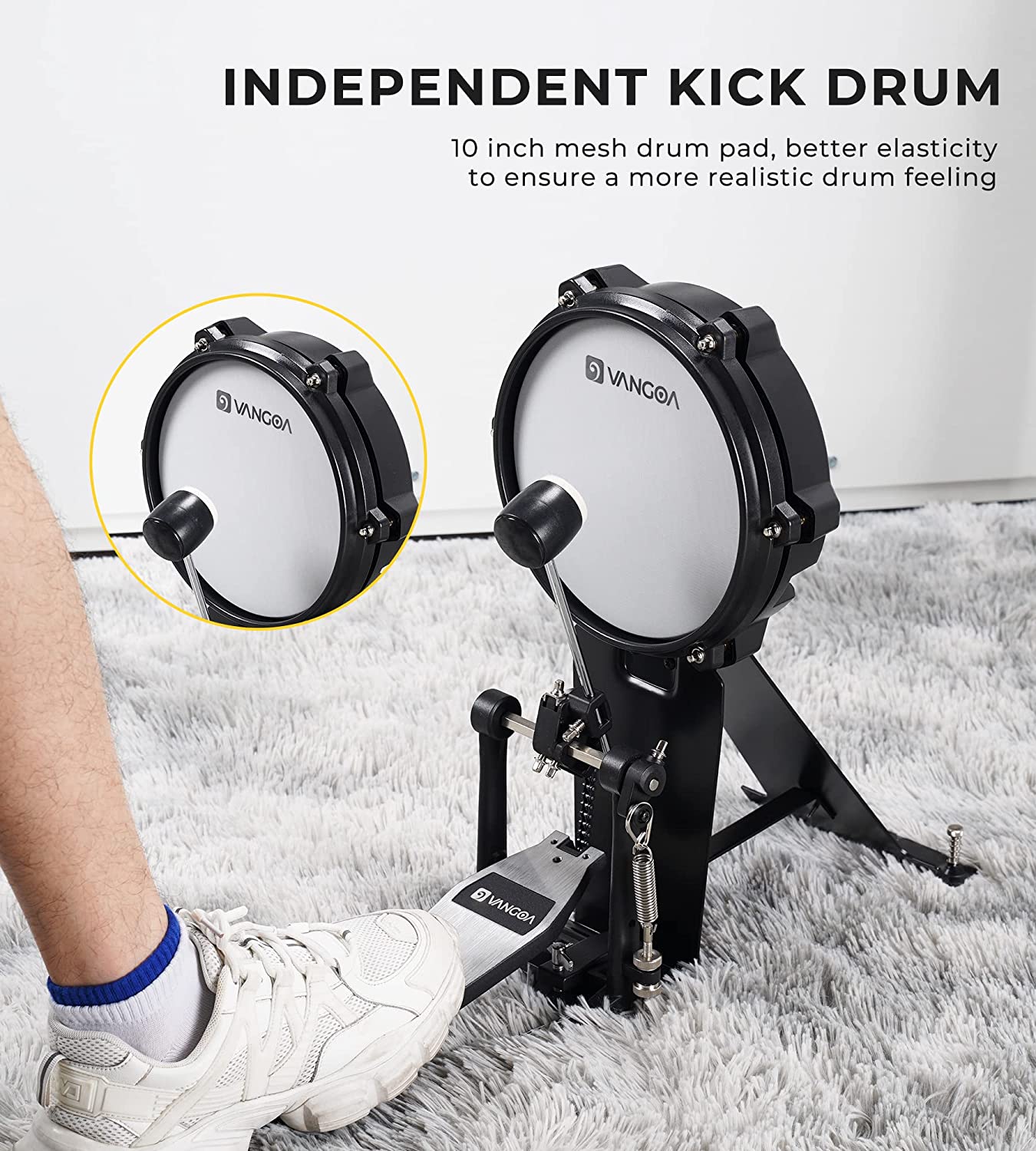 Vangoa VED-A200 8 Piece Electronic Drum Set for Beginner with 480 Sounds