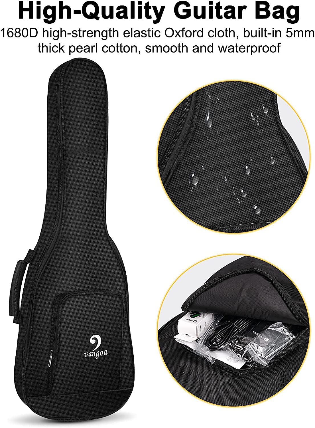 Guitare électrique Vangoa 30 pouces pour enfants avec accordeur numérique, rose 