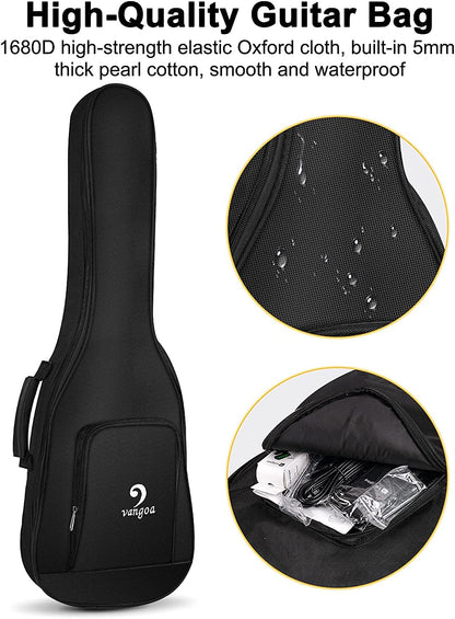 Guitare électrique Vangoa 30 pouces pour enfants avec accordeur numérique, rose 