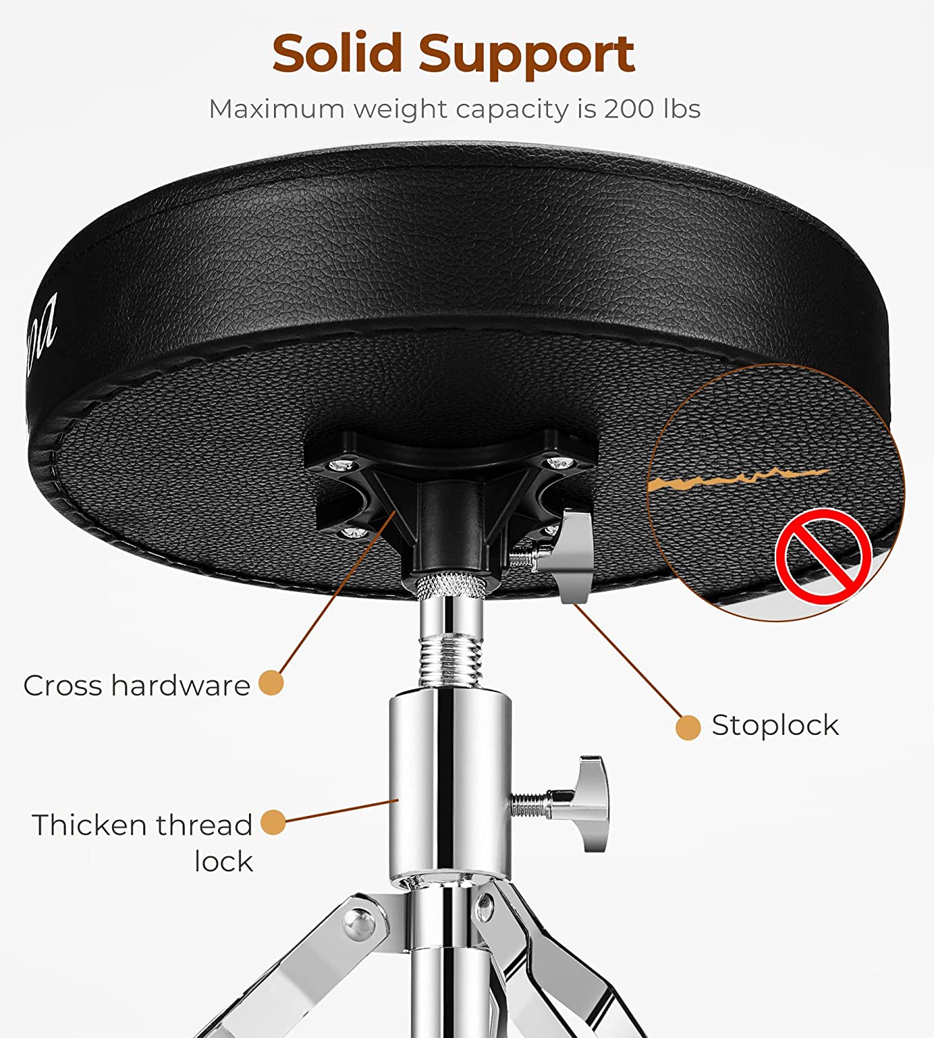 [🇨🇦🇩🇪🇫🇷🇮🇹🇪🇸]Vangoa Drum Throne Portable Adjustable