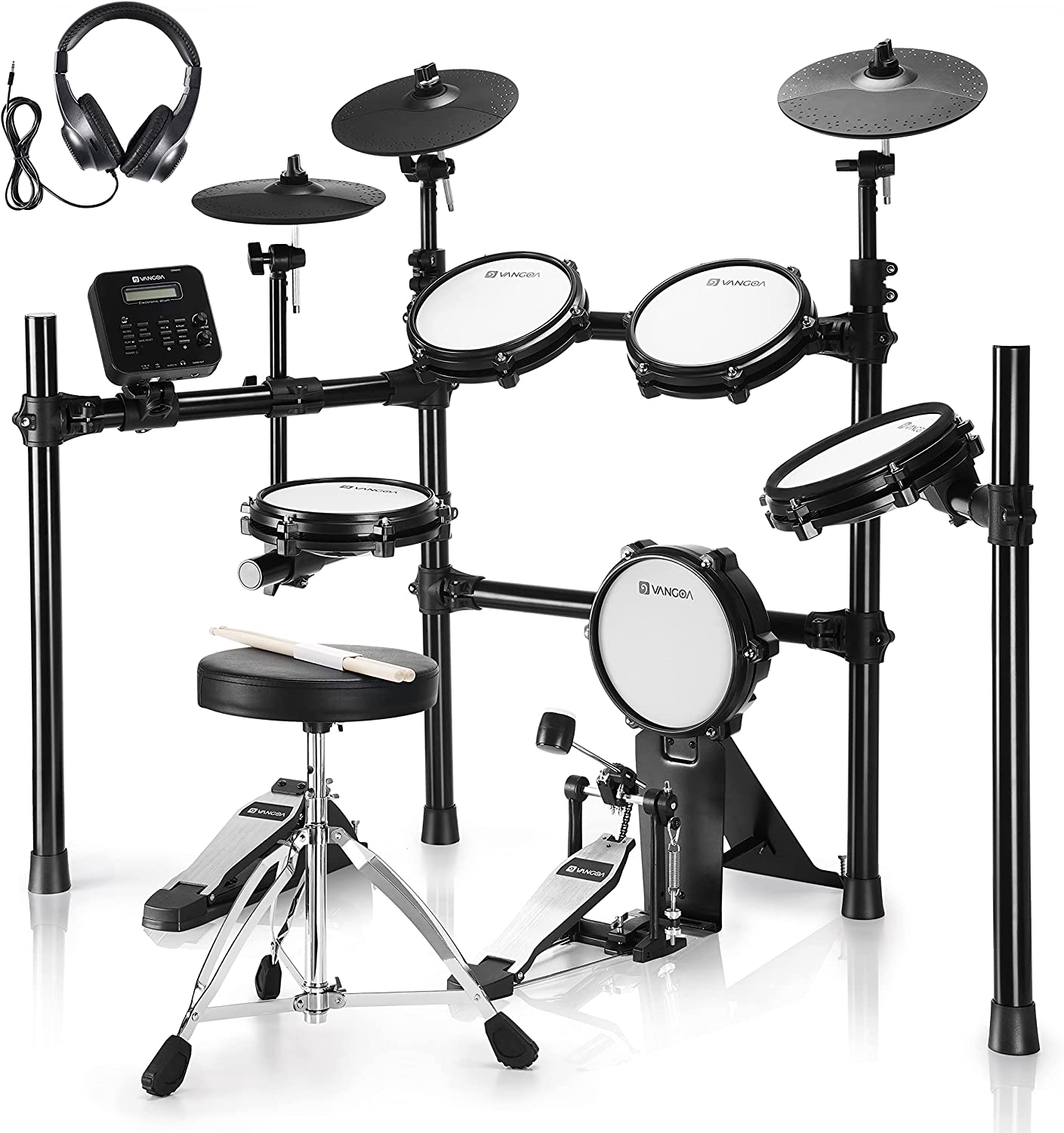 Vangoa VED-A200 8 Piece Electronic Drum Set for Beginner with 480 Sounds