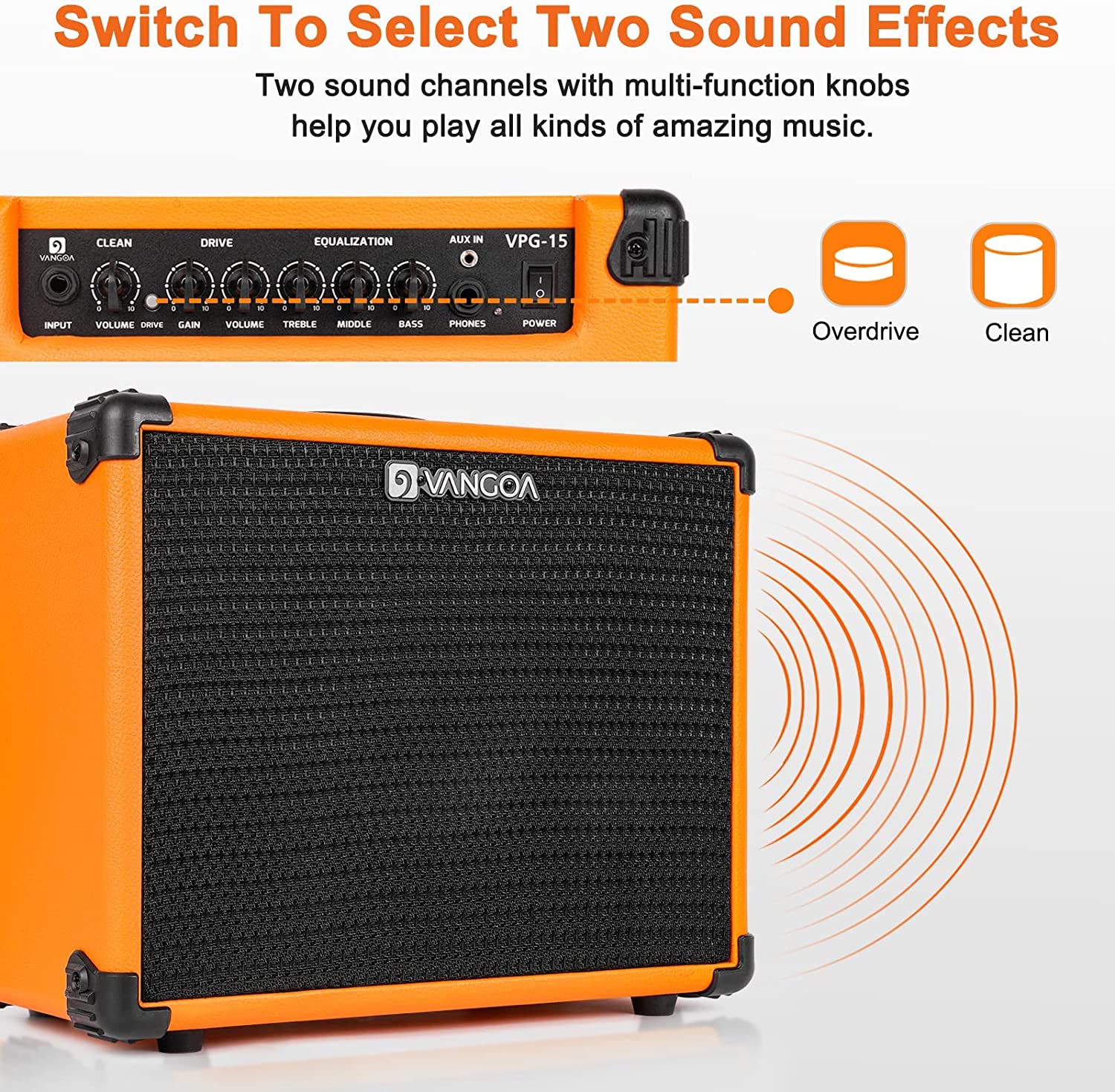 Vangoa Electric Guitar Amp 15W Orange