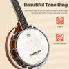 [available on Amazon]Vangoa VBJ08-5 5 String Banjo with Tone Ring, 26 Inch Mini Banjo 5 String Beginner kit, Mahogany Small Portable Banjoe with Fiberskyn Remo Head, Geared 5th Tuner
