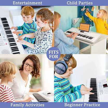 Vangoa VGK611 Piano Keyboard with Mini Lighted Keys for Beginner Kids Boy Girl White