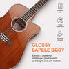 [available on Amazon]Vangoa VGE12-3 12 String Acoustic-electric Guitar Dreadnought Cutaway Sapele Body Natural Gloss