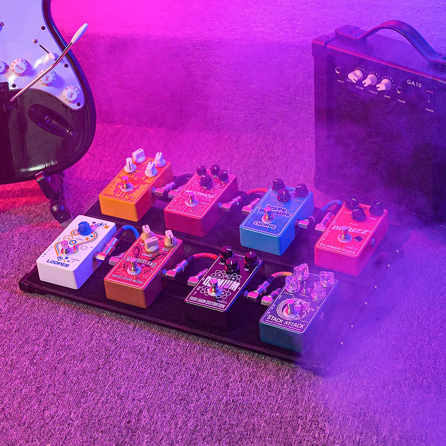 Vangoa Basic VPB30 Gitarren-Pedalboard mit Tragetasche, Aluminiumlegierung, ultradünn, 1,1 kg 