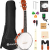 [available on Amazon]Vangoa VBU-20 Banjo Ukulele Concert 23 Inch 4 String Banjolele with Armrest