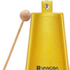 [available on Amazon]Vangoa 7 Inch Cow Bell With Mallet Beater Sticks Gold
