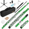 [available on Amazon]Vangoa Closed Hole C Flute for Beginners Kids Student 16 Keys Green