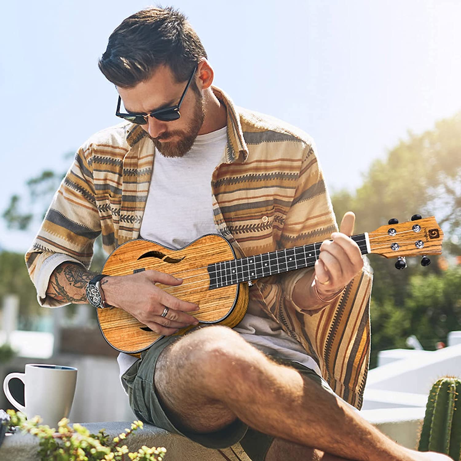 Vangoa 23 Inch Concert Ukulele for Beginner Professional Four String Acoustic Walnut Uke - Vangoa