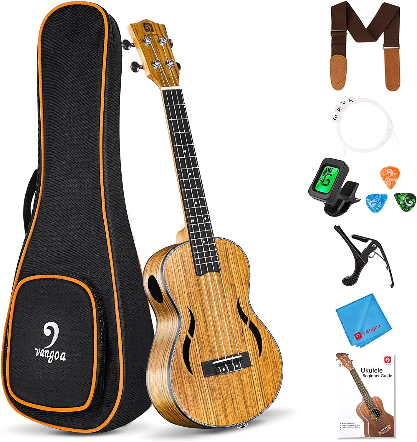Vangoa 23 Inch Concert Ukulele for Beginner Professional Four String Acoustic Walnut Uke - Vangoa