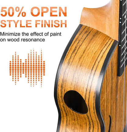 Vangoa 23 Inch Concert Ukulele for Beginner Professional Four String Acoustic Walnut Uke - Vangoa