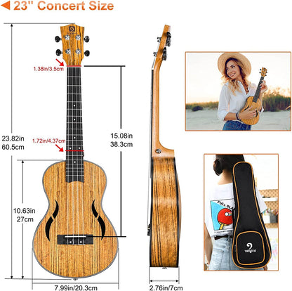 Vangoa 23 Inch Concert Ukulele for Beginner Professional Four String Acoustic Walnut Uke - Vangoa