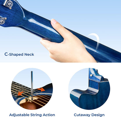 Vangoa 41 Inch Acoustic Guitar Full Size Blue - Vangoa