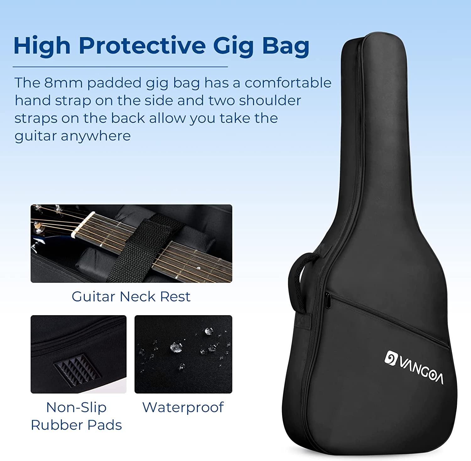 Vangoa 41 Inch Acoustic Guitar Full Size Blue - Vangoa