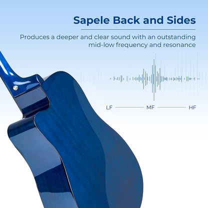 Vangoa 41 Inch Acoustic Guitar Full Size Blue - Vangoa