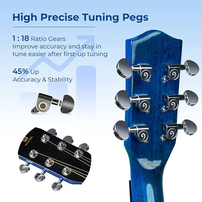 Vangoa 41 Inch Acoustic Guitar Full Size Blue - Vangoa