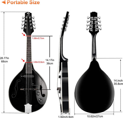 Vangoa Acoustic Electric A Style Mahogany Mandolin for Beginners - Vangoa